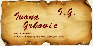 Ivona Grković vizit kartica